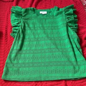 Green Ruffled Kids Top